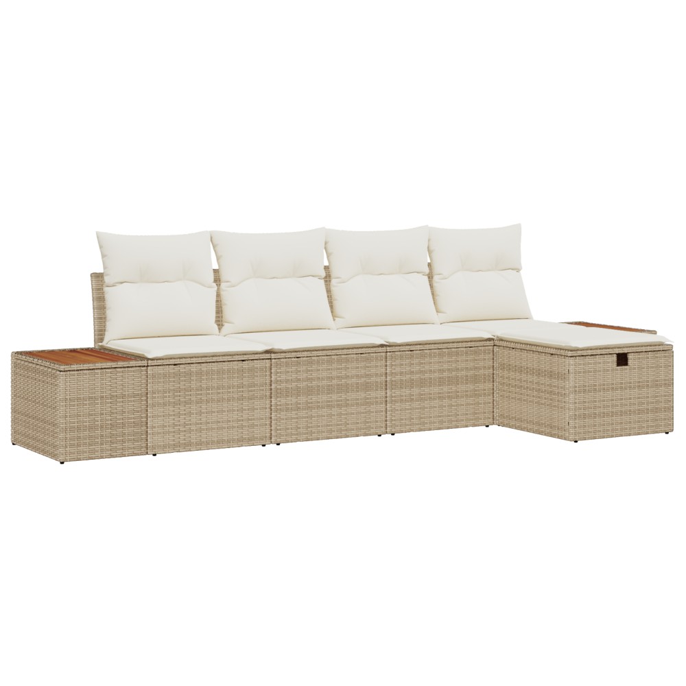 vidaXL Set de canapele pentru grădină 5 pcs Bej 55 x 62 x 69 cm
