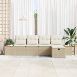 vidaXL Set de canapele pentru grădină 5 pcs Bej 55 x 62 x 69 cm