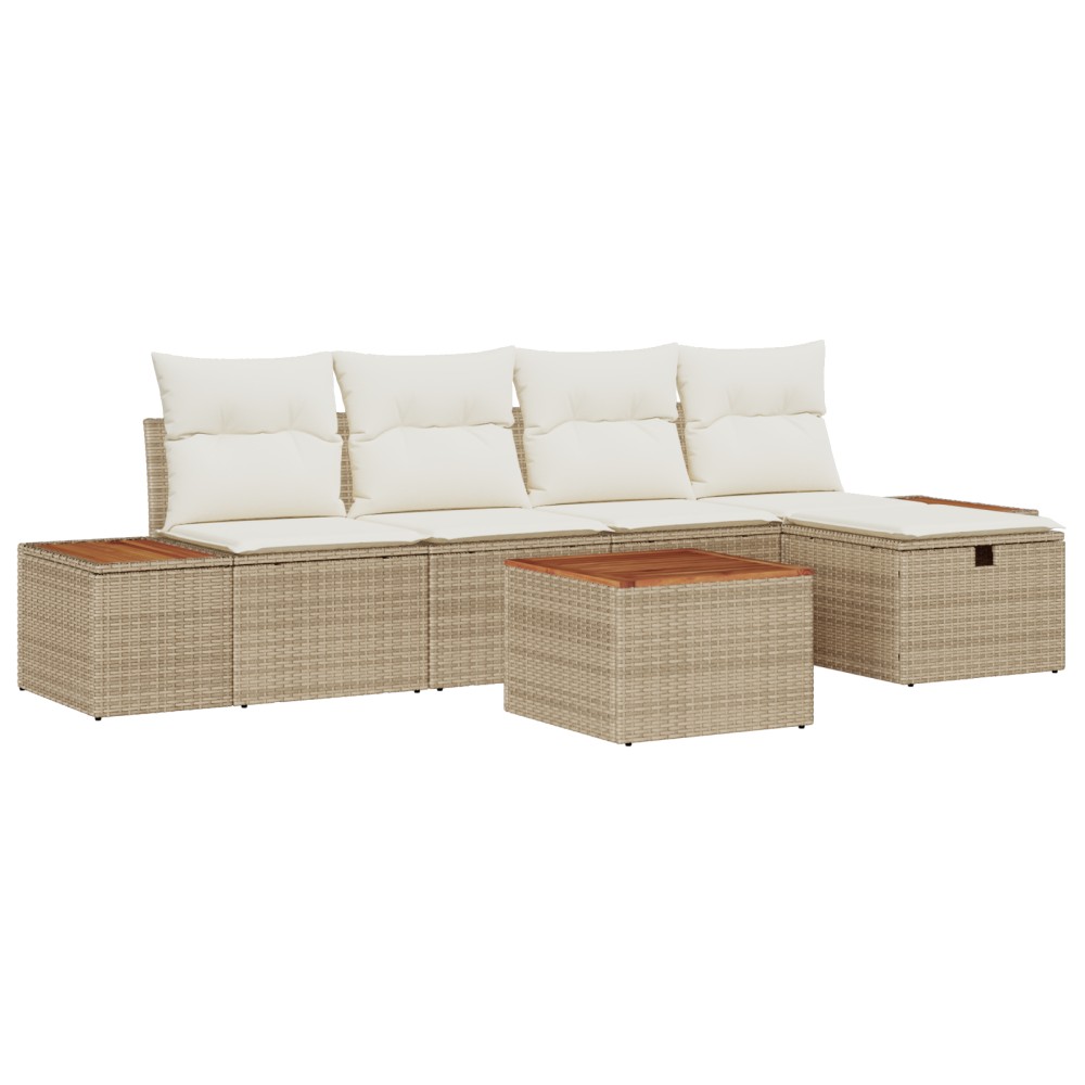 vidaXL Set de canapele pentru grădină 6 pcs Bej 55 x 62 x 69 cm
