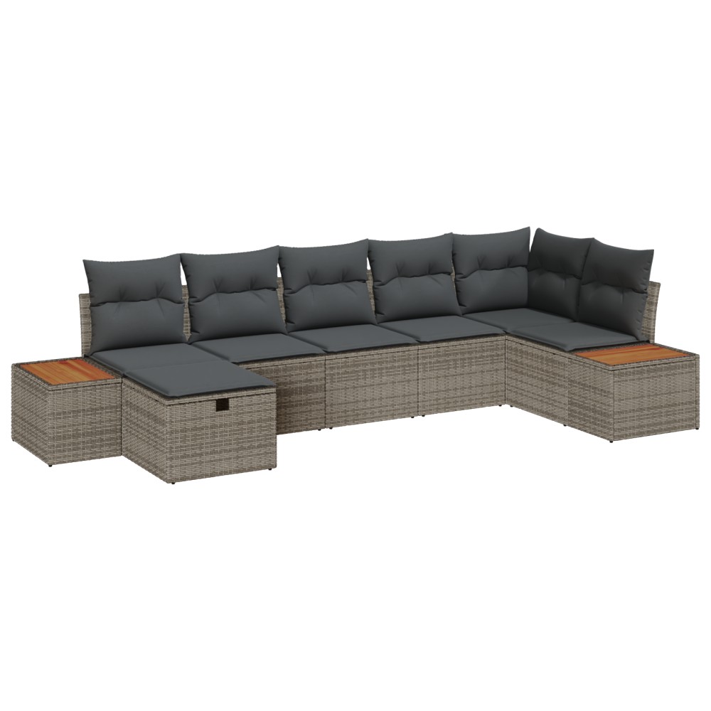 vidaXL Set de canapele pentru grădină 7 pcs Gri 55 x 62 x 69 cm