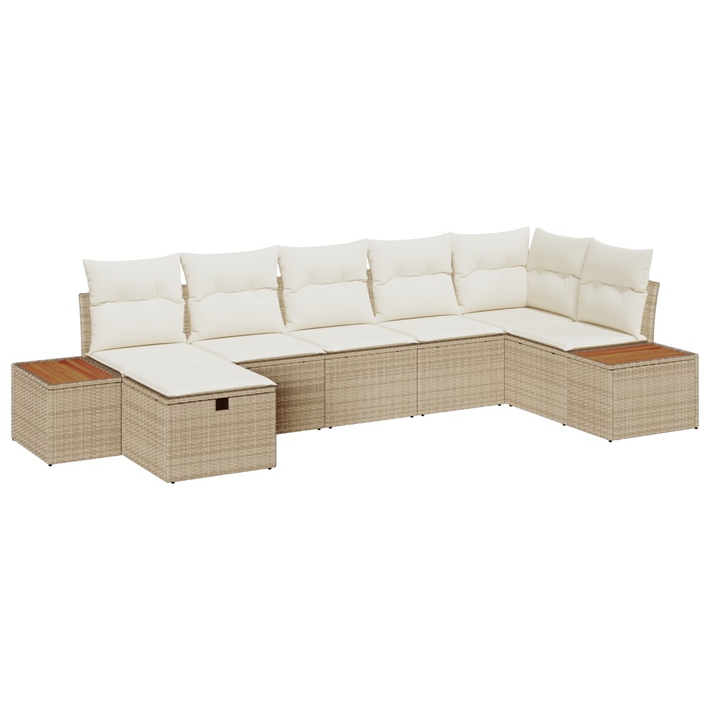 vidaXL Set de canapele pentru grădină 7 pcs Bej 55 x 62 x 69 cm