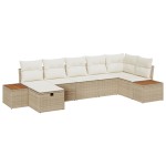 vidaXL Set de canapele pentru grădină 7 pcs Bej 55 x 62 x 69 cm
