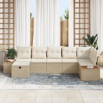 vidaXL Set de canapele pentru grădină 7 pcs Bej 55 x 62 x 69 cm