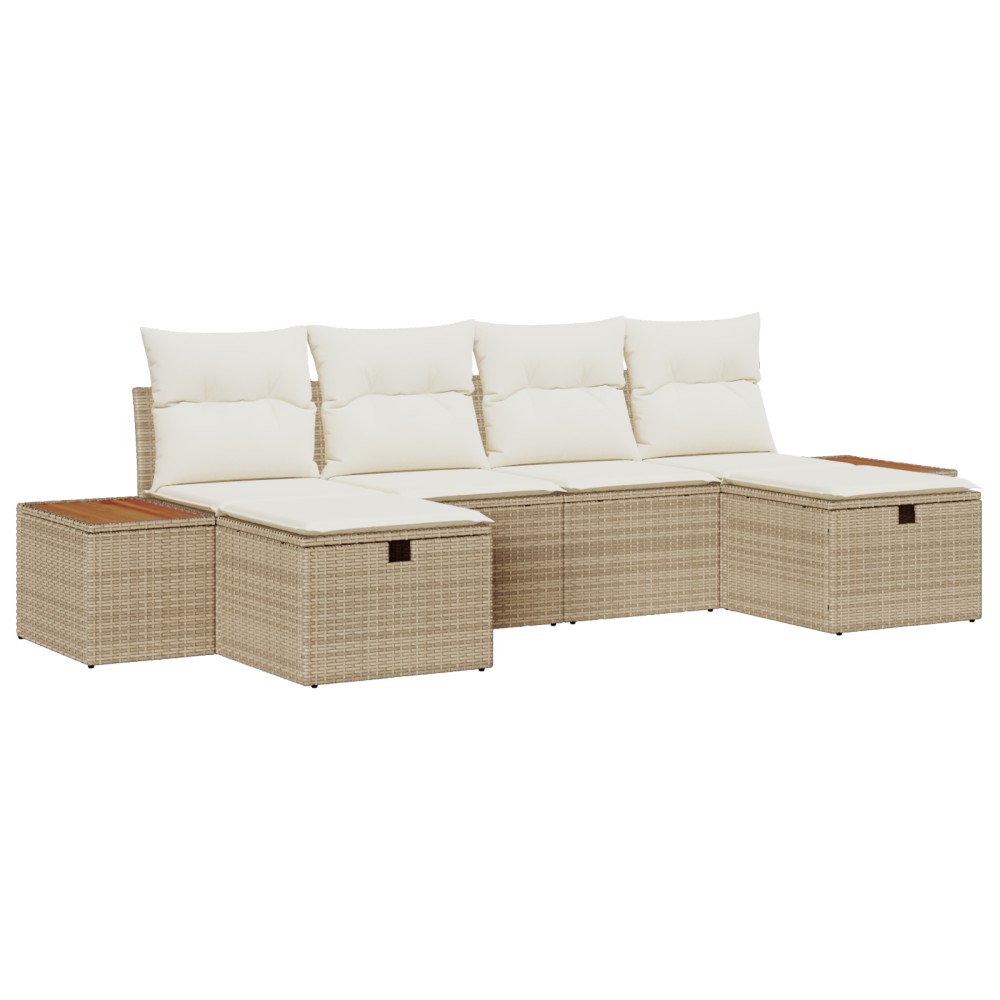 vidaXL Set de canapele pentru grădină 6 pcs Bej 55 x 62 x 69 cm
