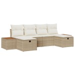 vidaXL Set de canapele pentru grădină 6 pcs Bej 55 x 62 x 69 cm