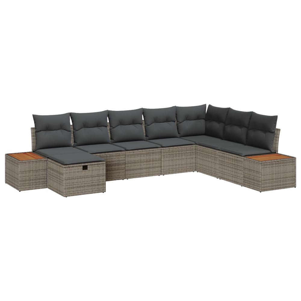 vidaXL Set de canapele pentru grădină 8 pcs Gri 55 x 62 x 69 cm