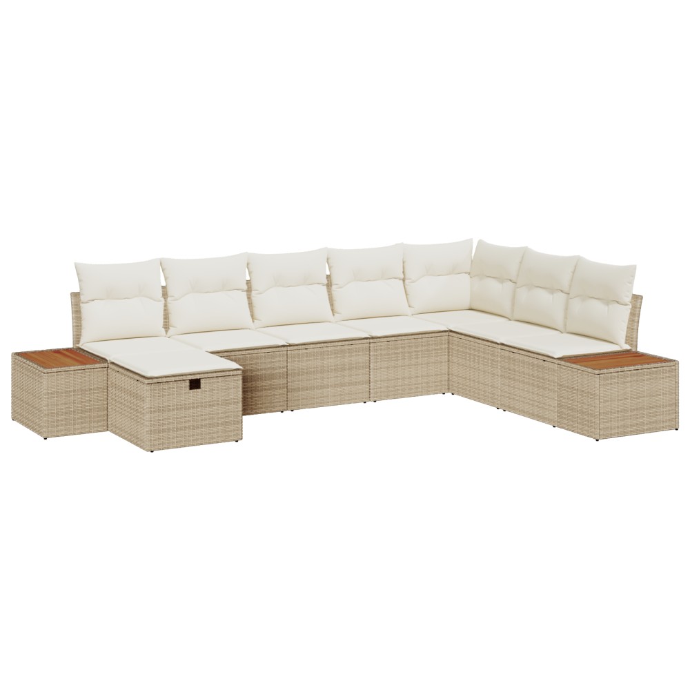 vidaXL Set de canapele pentru grădină 8 pcs Bej 55 x 62 x 69 cm