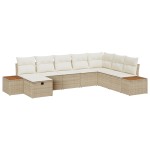 vidaXL Set de canapele pentru grădină 8 pcs Bej 55 x 62 x 69 cm