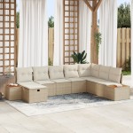 vidaXL Set de canapele pentru grădină 8 pcs Bej 55 x 62 x 69 cm