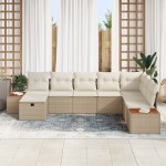 vidaXL Set de canapele pentru grădină 8 pcs Bej 55 x 62 x 69 cm