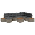 vidaXL Set de canapele pentru grădină 9 pcs Gri 55 x 62 x 69 cm