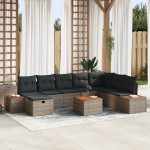vidaXL Set de canapele pentru grădină 9 pcs Gri 55 x 62 x 69 cm