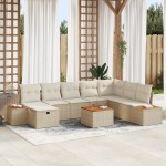 vidaXL Set de canapele pentru grădină 9 pcs Bej 55 x 62 x 69 cm