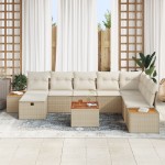 vidaXL Set de canapele pentru grădină 9 pcs Bej 55 x 62 x 69 cm
