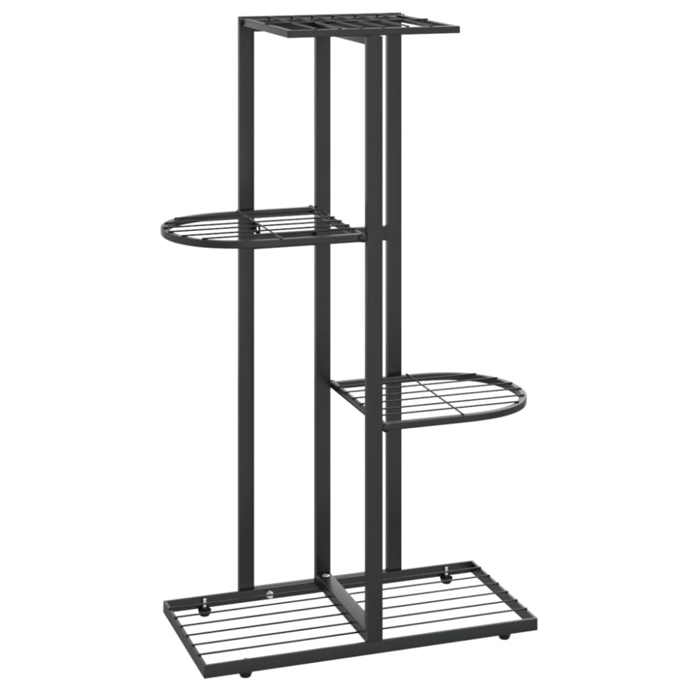 vidaXL Suport pentru flori cu 4 nivele, negru, 43x22x76 cm, metal