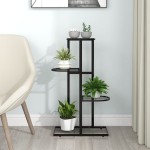 vidaXL Suport pentru flori cu 4 nivele, negru, 43x22x76 cm, metal vidaXL Suport pentru flori cu 4 nivele, negru, 43x22x76 cm, metal