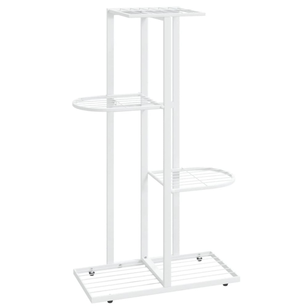vidaXL Suport pentru flori cu 4 nivele, alb, 43x22x76 cm, metal