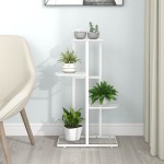 vidaXL Suport pentru flori cu 4 nivele, alb, 43x22x76 cm, metal vidaXL Suport pentru flori cu 4 nivele, alb, 43x22x76 cm, metal
