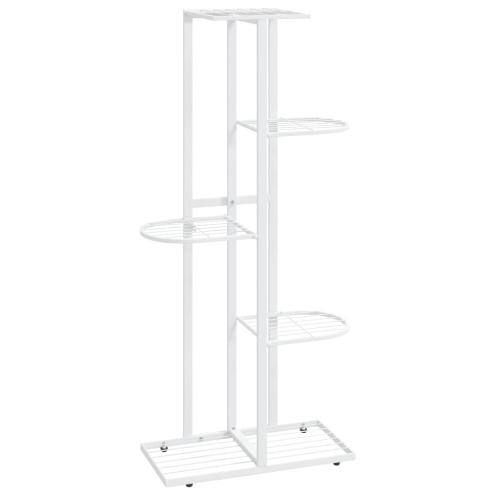 vidaXL Suport pentru flori cu 5 niveluri, alb, 43x22x98 cm, metal