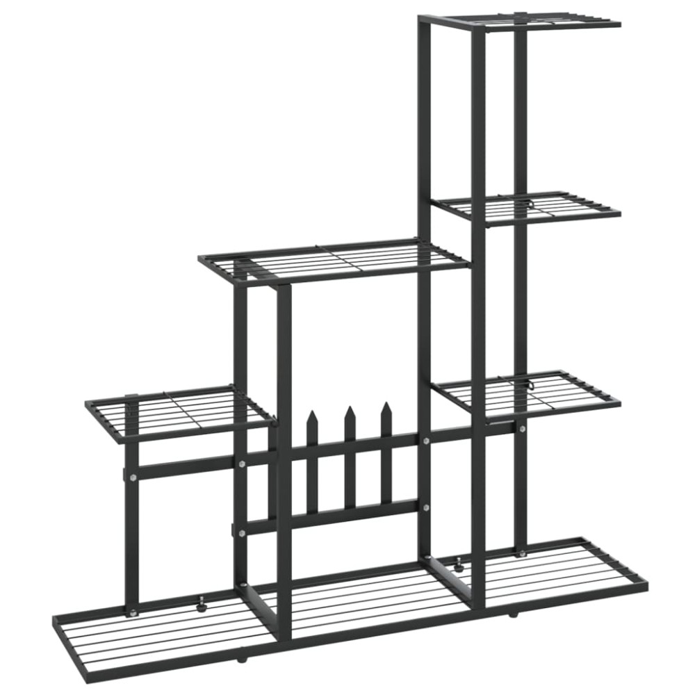 vidaXL Suport pentru flori, 94,5x25x88 cm, negru, metal