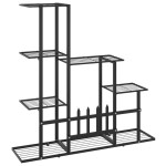 vidaXL Suport pentru flori, 94,5x25x88 cm, negru, metal vidaXL Suport pentru flori, 94,5x25x88 cm, negru, metal