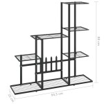 vidaXL Suport pentru flori, 94,5x25x88 cm, negru, metal vidaXL Suport pentru flori, 94,5x25x88 cm, negru, metal
