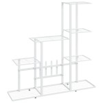 vidaXL Suport pentru flori, 94,5x25x88 cm, alb, metal vidaXL Suport pentru flori, 94,5x25x88 cm, alb, metal