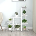 vidaXL Suport pentru flori, 94,5x25x88 cm, alb, metal vidaXL Suport pentru flori, 94,5x25x88 cm, alb, metal