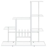 vidaXL Suport pentru flori, 94,5x25x88 cm, alb, metal vidaXL Suport pentru flori, 94,5x25x88 cm, alb, metal