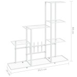 vidaXL Suport pentru flori, 94,5x25x88 cm, alb, metal vidaXL Suport pentru flori, 94,5x25x88 cm, alb, metal