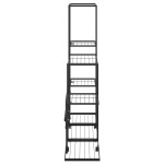vidaXL Suport pentru flori cu roți, 94,5x25x92,5 cm, negru, metal vidaXL Suport pentru flori cu roți, 94,5x25x92,5 cm, negru, metal
