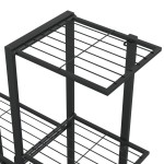 vidaXL Suport pentru flori cu roți, 94,5x25x92,5 cm, negru, metal vidaXL Suport pentru flori cu roți, 94,5x25x92,5 cm, negru, metal