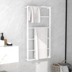 vidaXL Suport de prosoape, alb, 60x10x116 cm, oțel vidaXL Suport de prosoape, alb, 60x10x116 cm, oțel