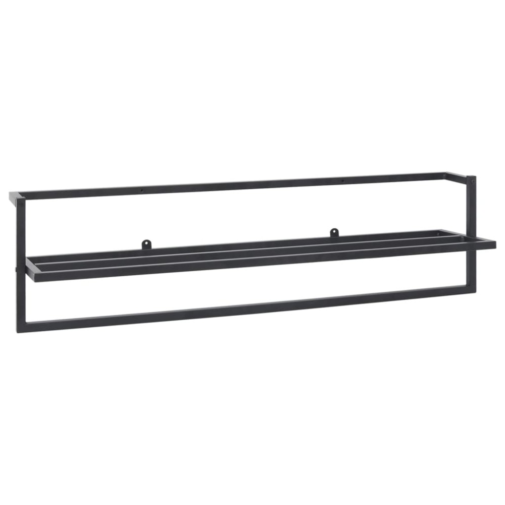 vidaXL Suport de prosoape, negru, 95x25x22 cm, fier