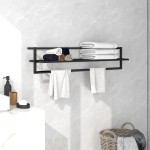 vidaXL Suport de prosoape, negru, 95x25x22 cm, fier vidaXL Suport de prosoape, negru, 95x25x22 cm, fier
