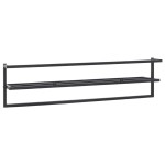 vidaXL Suport de prosoape, negru, 95x25x22 cm, fier vidaXL Suport de prosoape, negru, 95x25x22 cm, fier