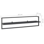 vidaXL Suport de prosoape, negru, 95x25x22 cm, fier vidaXL Suport de prosoape, negru, 95x25x22 cm, fier