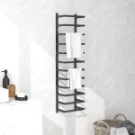 vidaXL Suport de prosoape, negru, 24x12x96 cm, oțel vidaXL Suport de prosoape, negru, 24x12x96 cm, oțel