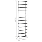 vidaXL Suport de prosoape, negru, 24x12x96 cm, oțel vidaXL Suport de prosoape, negru, 24x12x96 cm, oțel