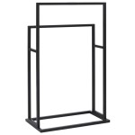vidaXL Suport de prosoape autonom, negru, 48x24x78,5 cm, fier vidaXL Suport de prosoape autonom, negru, 48x24x78,5 cm, fier