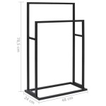 vidaXL Suport de prosoape autonom, negru, 48x24x78,5 cm, fier vidaXL Suport de prosoape autonom, negru, 48x24x78,5 cm, fier
