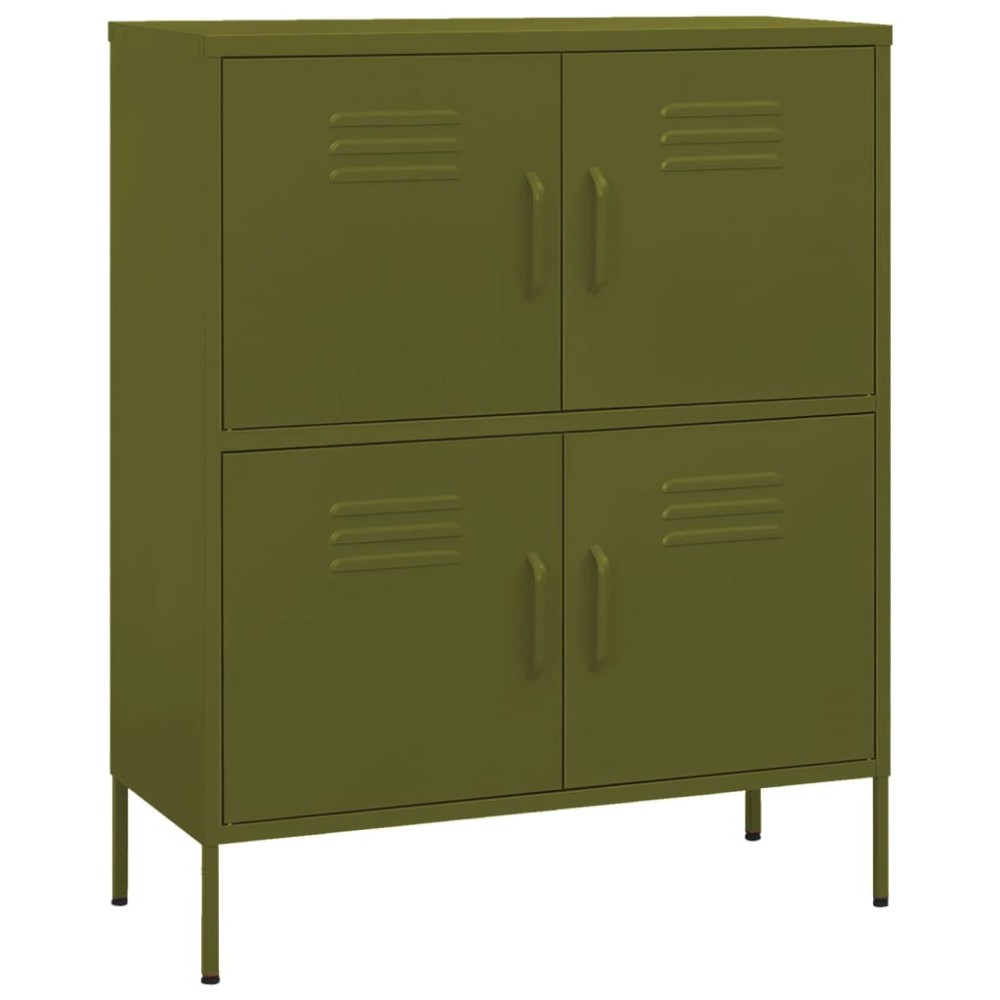 vidaXL Dulap de depozitare, verde măsliniu, 80x35x101,5 cm, oțel