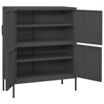vidaXL Dulap de depozitare, antracit, 80x35x101,5 cm, oțel vidaXL Dulap de depozitare, antracit, 80x35x101,5 cm, oțel