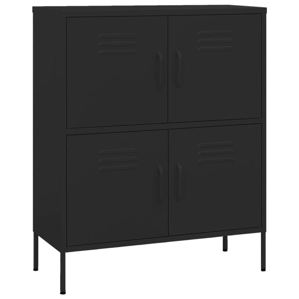 vidaXL Dulap de depozitare, negru, 80x35x101,5 cm, oțel