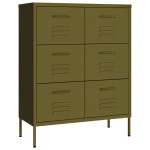 vidaXL Dulap cu sertare, verde măsliniu, 80x35x101,5 cm, oțel