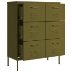 vidaXL Dulap cu sertare, verde măsliniu, 80x35x101,5 cm, oțel