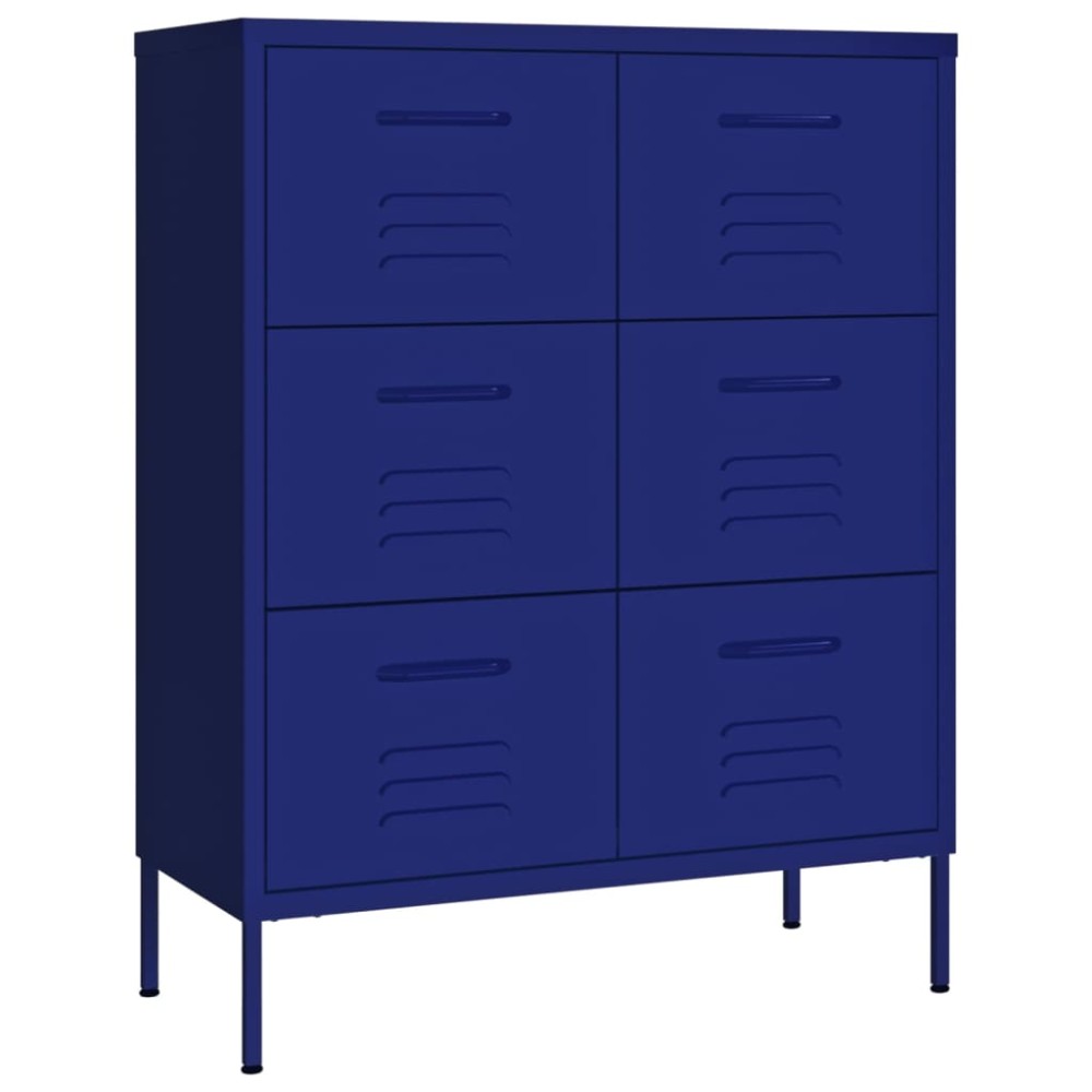 vidaXL Dulap cu sertare, bleumarin, 80x35x101,5 cm, oțel