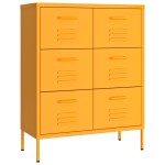 vidaXL Dulap cu sertare, galben muștar, 80x35x101,5 cm, oțel