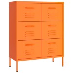 vidaXL Dulap cu sertare, portocaliu, 80x35x101,5 cm, oțel vidaXL Dulap cu sertare, portocaliu, 80x35x101,5 cm, oțel