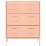 vidaXL Dulap cu sertare, roz, 80x35x101,5 cm, oțel
